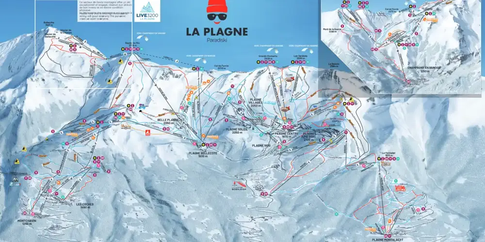Ski Map La Plagne Paradiski