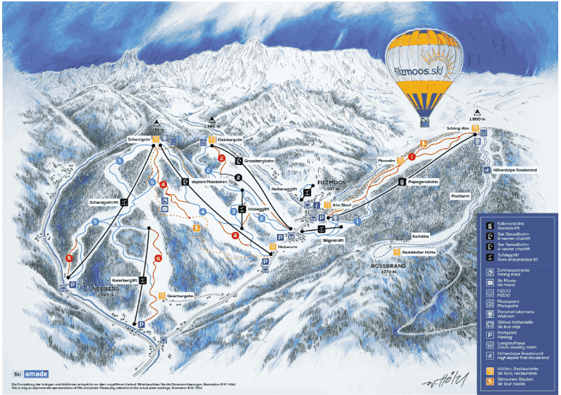2023 Skimap Filzmoos Salzburgerland Austria