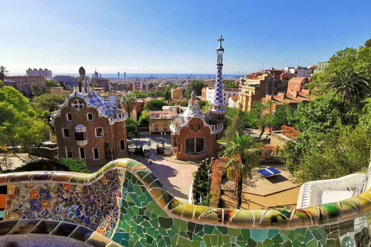 Parc Guell in Barcelona Spain on a sunny day. Photo by Dorian from Unsplash