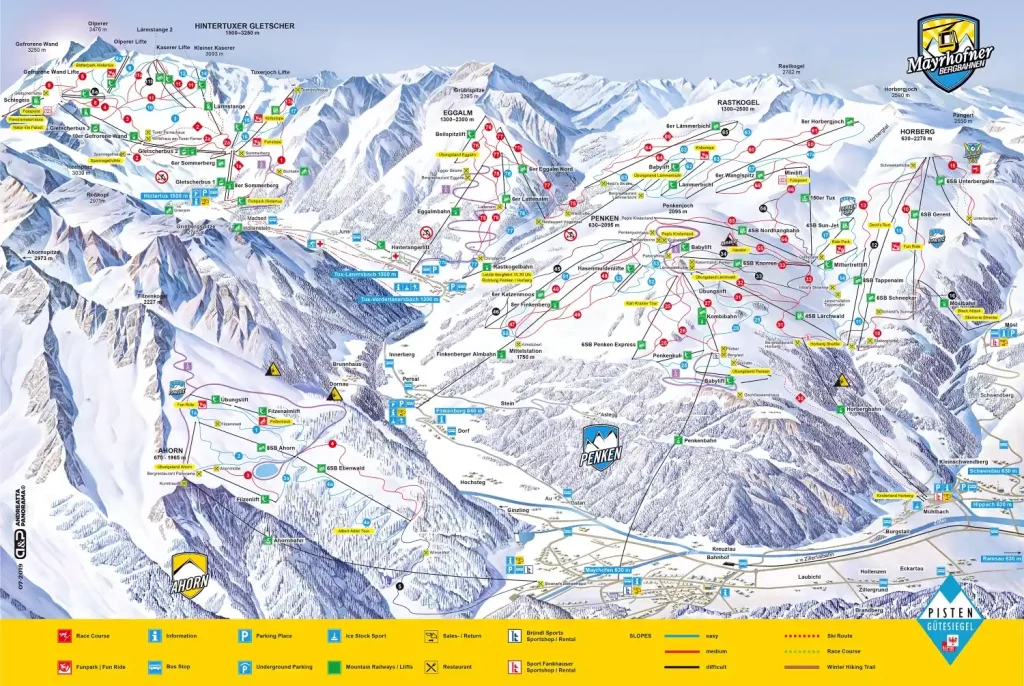 Mayrhofen Ski Map Crédit Mayrhofner Bergbahnen 1024x686