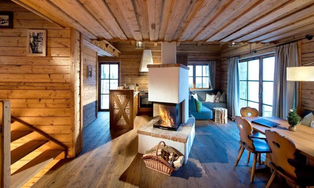 Interior livingroom view of holiday home Aldorf, in Sankt Johann, Alpendorf, in St. Johann Im Pongau, Austria.