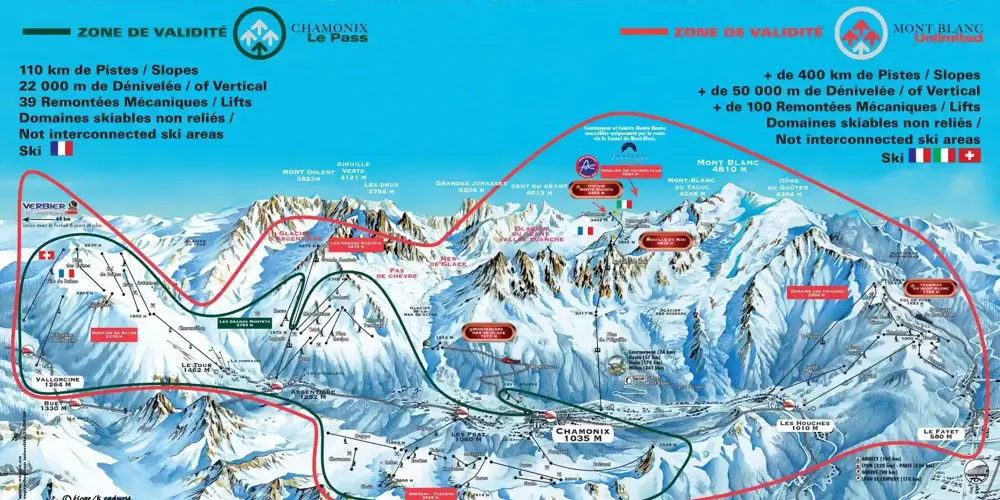 Ski Map Chamonix Mont Blanc