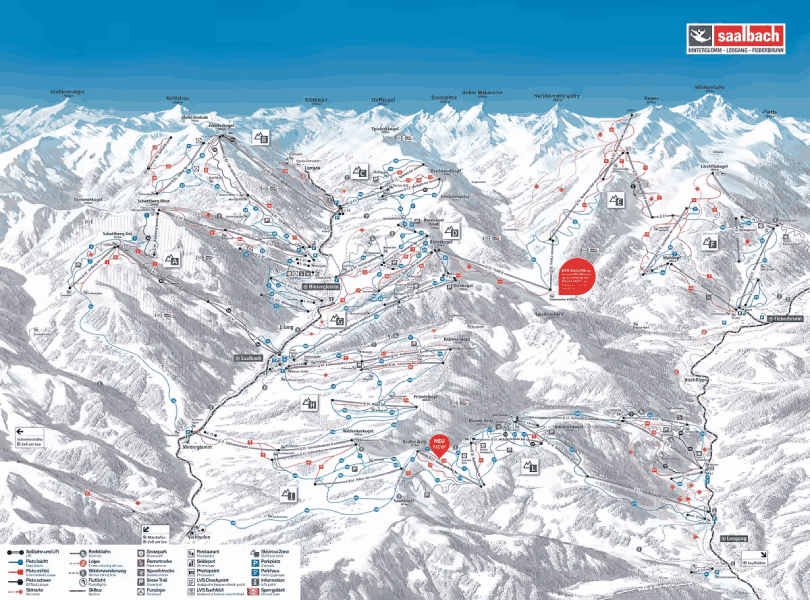 Skimap of the ski resort Skicircus Saalbach-Hinterglemm-Leogang-Fieberbrunn in Austria