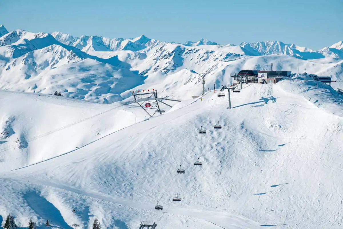 View of the ski area and lifts above Kitzbuhel ski resort in Austria. Photo by Kitzbuhel from Unsplash