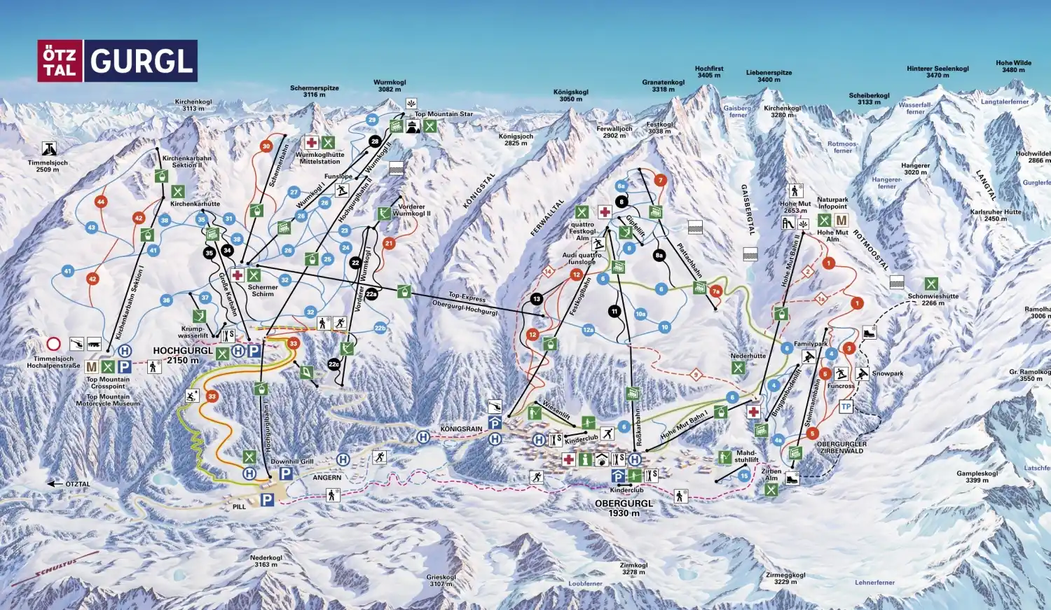 Obergurgl Hochgurgl Ski Map