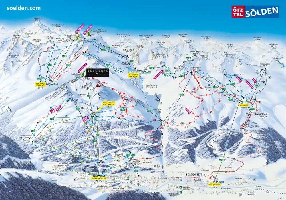 Ski Map Solden Austria